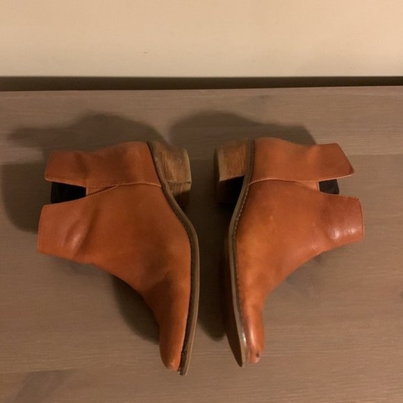 Cole Haan Cognac Leather Stack Heeled Booties - Women’s Size 6.5 - Picture 7 of 8